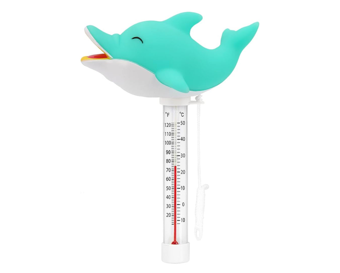 Dolphin XY-WQ Floating Pool Thermometer, Large Size Easy Read for Water Temperature with String - Swimming Pool, Spas, Hot Tubs, Ponds