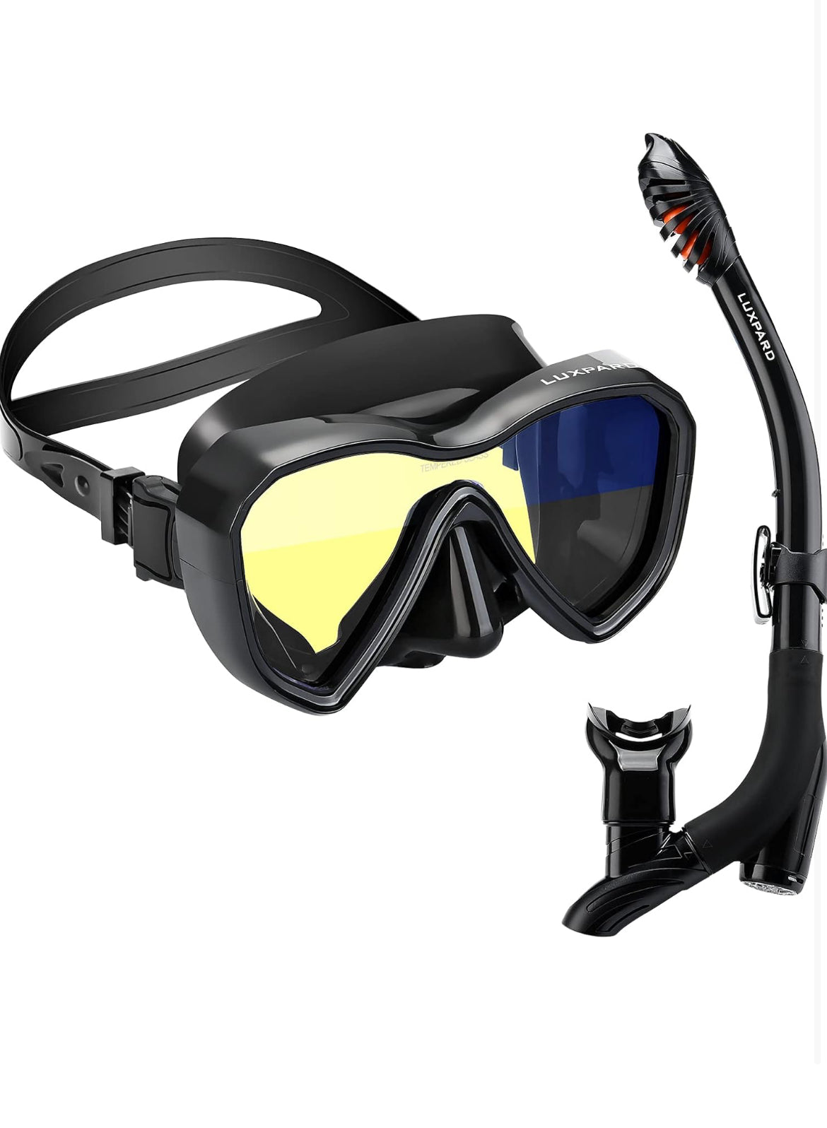 Adult Snorkel Set, Anti-Fog Panoramic View Snorkel Mask and Anti-Leak Dry Snorkel Tube, Snorkeling Gear for Adults, Snorkel Kit Bag Included