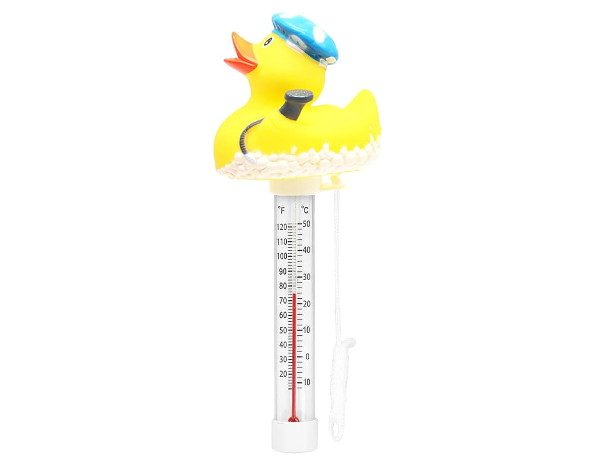 Duck XY-WQ Floating Pool Thermometer, Large Size Easy Read for Water Temperature with String for Outdoor and Indoor Swimming Pools and Spas