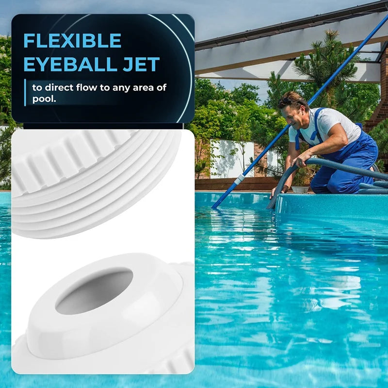 Pool Jet Nozzles SP1419D Directional Flow Hydrostream Return Jet Fitting,Adjustable 3/4 Inch Opening Rotating Eyeball