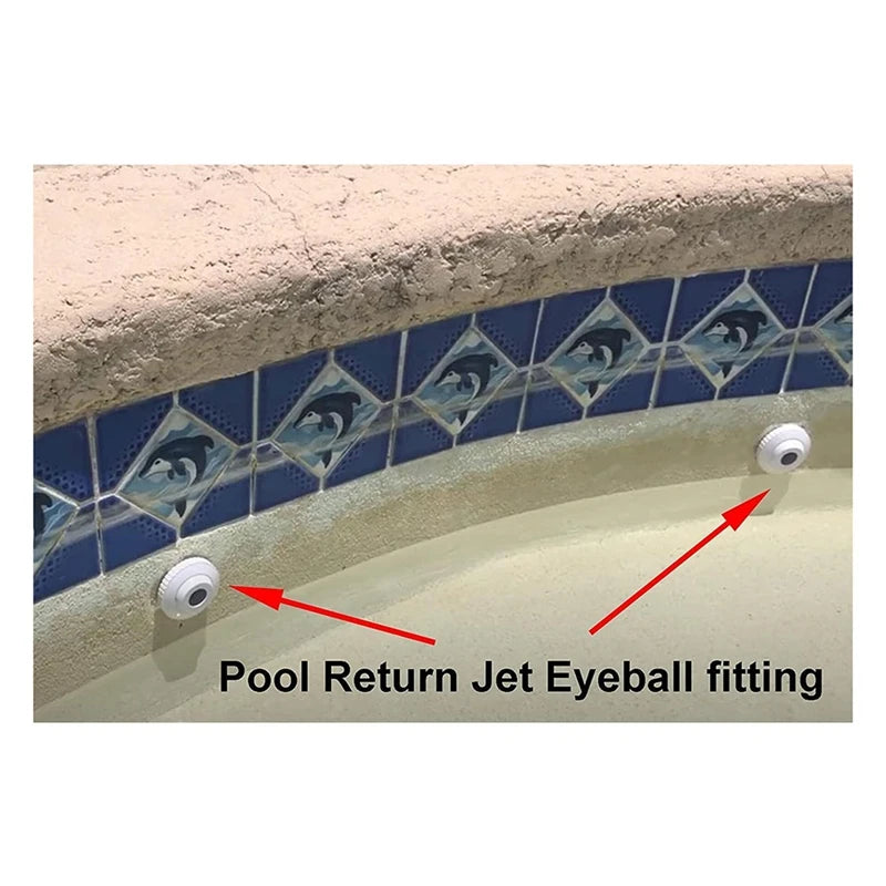 Pool Jet Nozzles SP1419D Directional Flow Hydrostream Return Jet Fitting,Adjustable 3/4 Inch Opening Rotating Eyeball