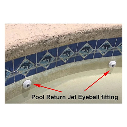 Pool Jet Nozzles SP1419D Directional Flow Hydrostream Return Jet Fitting,Adjustable 3/4 Inch Opening Rotating Eyeball