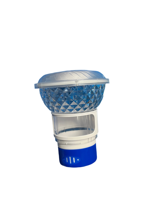 Solar Chlorine Floater with Colorful Light Show, Button Control Pool Chlorine Floater, Chlorine Floater with Adjustable Release, Easy Opening Floating Chlorine Dispenser for Pool, Hot Tub