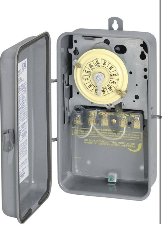 Intermatic T104R 208-277-Volt DPST 24 Hour Mechanical Time Switch with Outdoor Case