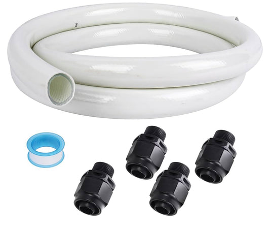 Pool Booster Pump Hose Kit Replacement for Pen-tair Booster Pump & Polaris Automatic Pool Cleaners- 6-Foot Pool Hose and Four 3/4" Threaded Adapters
