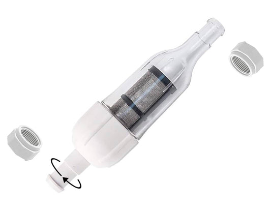 ATIE 280 380 Pool Cleaner in-Line Filter Assembly 48-080 with 2 Feed Hose Nuts D15 Replacement for Zodiac Polaris 48-080 in-Line Filter and Replace Universal Wall Fitting (UWF) Filter Screen 6-504-00