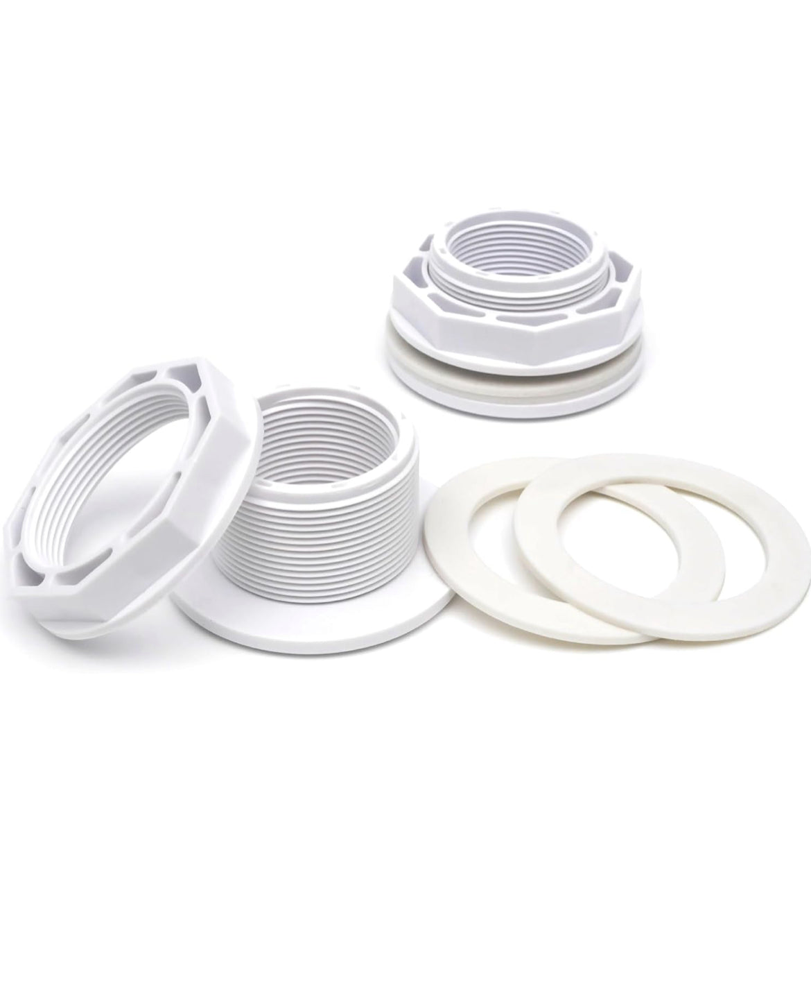 (2-pack) 1-1/2" FIP Inlet Back Fittings with Lock Nut and Washer Replaces Hayward SP1023 Above Ground Pool Back Fittings