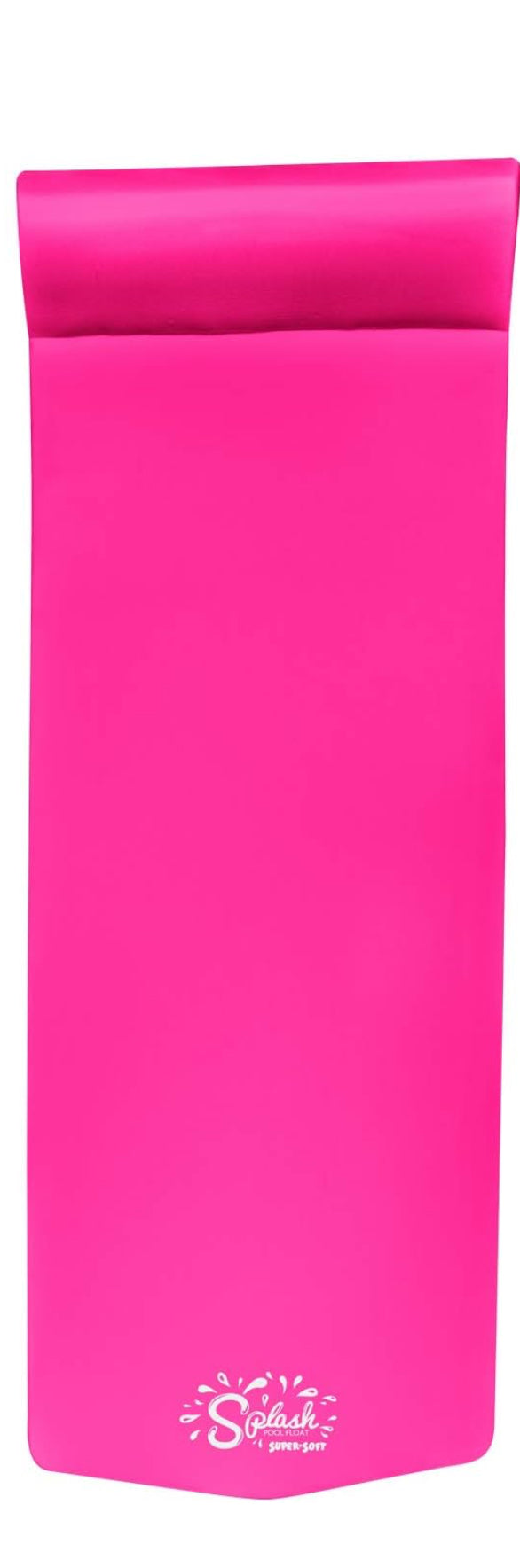 TRC Recreation Splash 1.25 Inch Thick Foam Swimming Pool Float Mat Large Adult Lounger with Built-in Roll Pillow