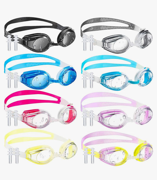 Swim Goggles, Adjustable Silicone Swimming Goggles Crystal Clear Swim Glasses for Children and Teens