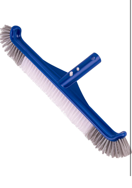 POOLAZA Pool Brush, 17.5'' Pool Brush Head for Inground Pools & Above-Ground Pools, Durable Pool Scrub Brush Fit Standard Pool Pole, Enhanced Pool Brushes for Cleaning Pool Walls with Curved Ends