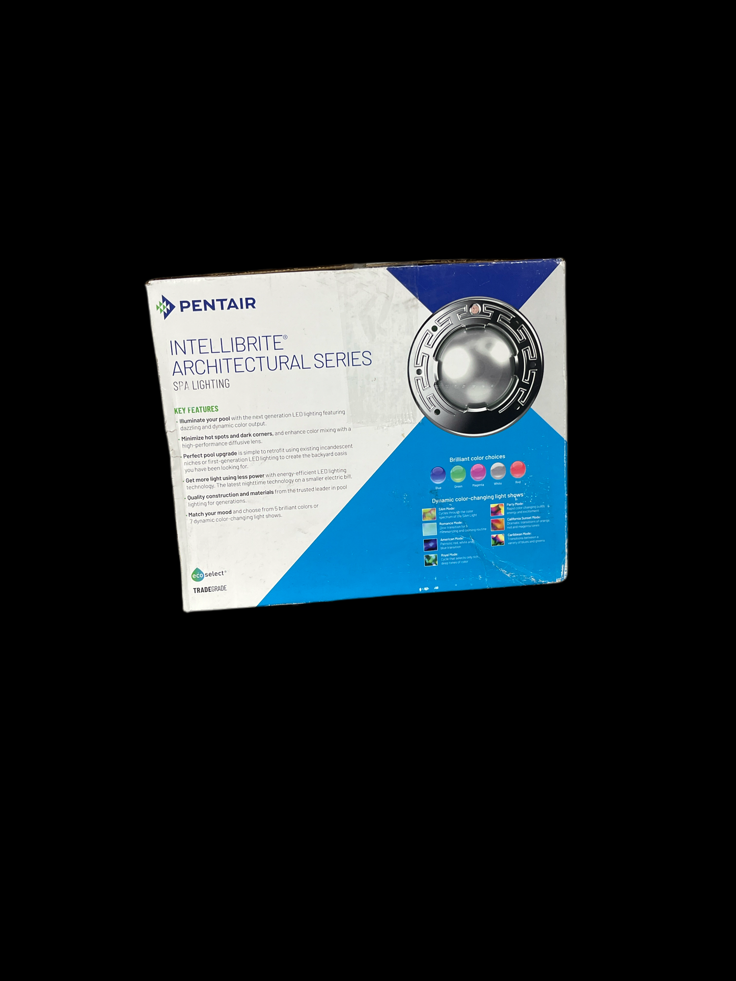 Pentair intellibrite 77118100 Stainless Steel AquaLight Halogen Quartz Light 120-Volt 100-Watt, 50-Feet Cord